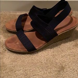 Denim colored wedge heels